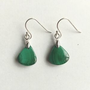 Malachite Gemstone Earrings with 925 Sterling Silver Findings